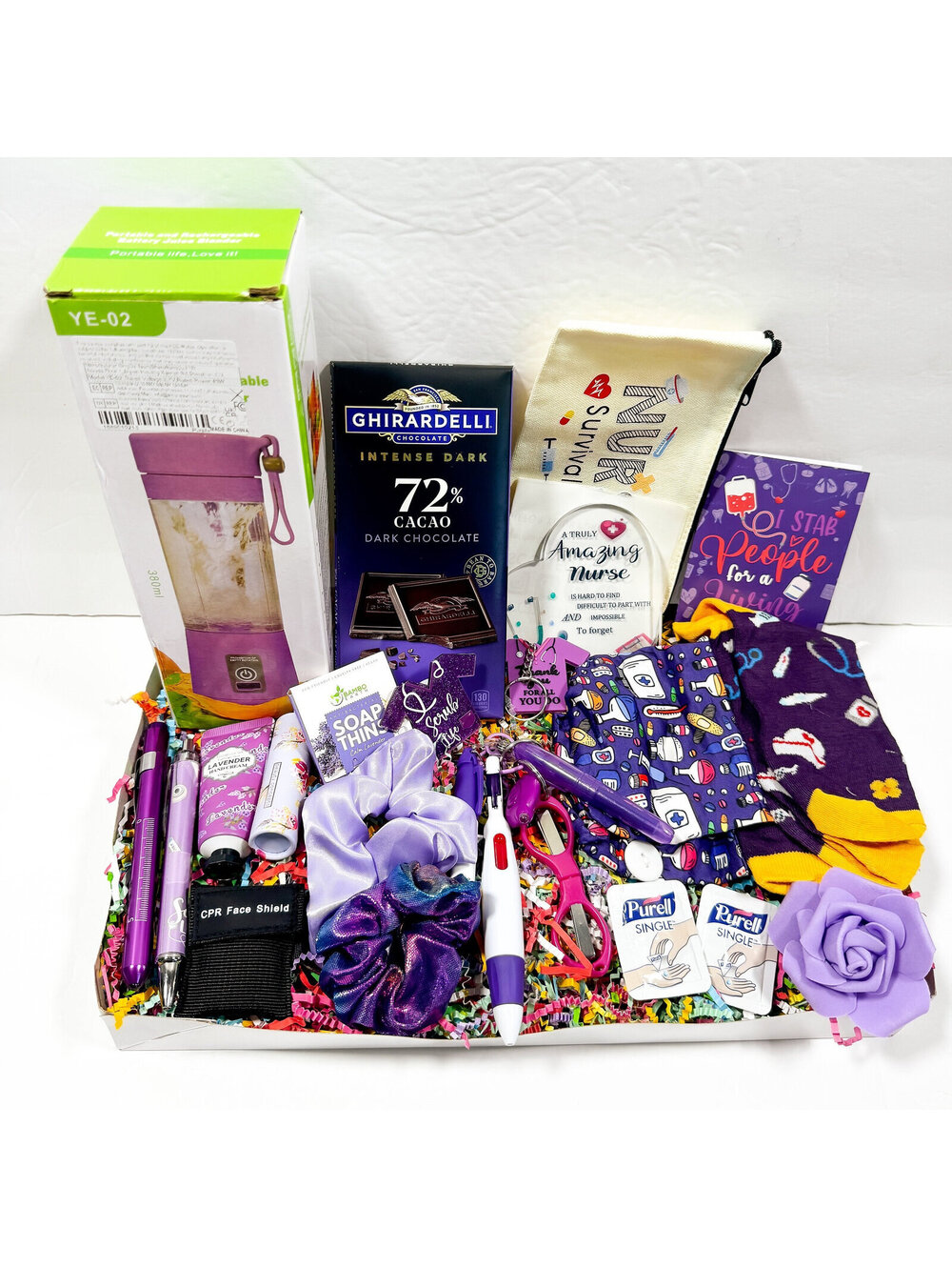 Luxury Nurse Gift Set Box with Self Care Items, Chocolate